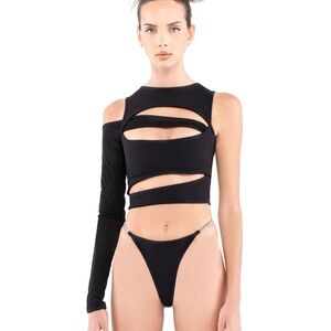 NWT Saturdazed Double Slit Crop Top M